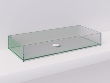 Rectangular countertop glass washbasin GLASS GSG Ceramic Design