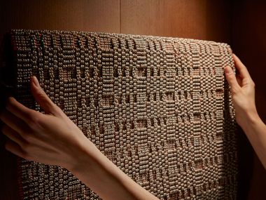 Handmade polyester and jute rug PAGLIETTA COTTA G.T.DESIGN