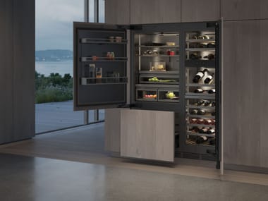 Gaggenau, RVB497190 Frigorifero no frost combinato da incasso in acciaio inox
