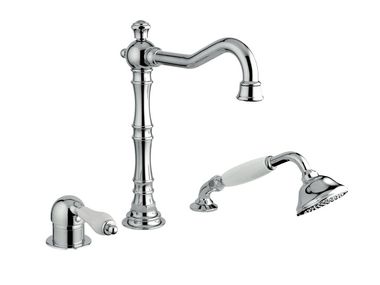 Rubinetto Da Vasca Romano VEVOR A 3 Fori: Miscelatore A Cascata Con Doccetta, Acciaio Inox Nero