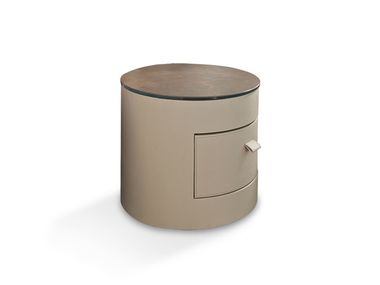 Runder Nachttisch aus Leder NOX Gamma Arredamenti