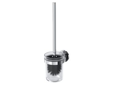 Wall-mounted glass and steel toilet brush SUITE Geesa