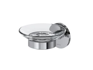 Wall-mounted glass and steel soap dish SUITE Geesa