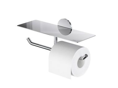 Spare double steel toilet roll holder with shelf SUITE Geesa