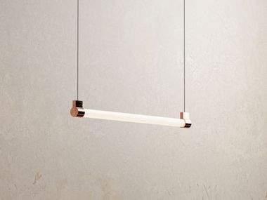 Luminária pendente LED de policarbonato LINE SUSPENDED HORIZONTAL COPPER Genuit