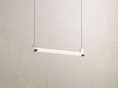 Luminária pendente LED de policarbonato LINE SUSPENDED HORIZONTAL SILVER Genuit