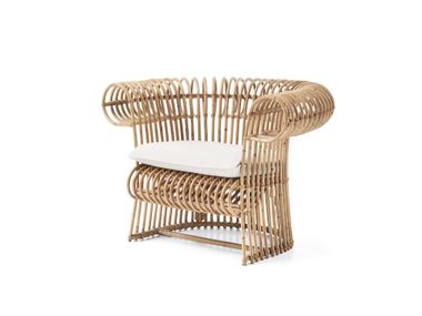 Sessel aus Rattan mit Armlehnen R 513 Gervasoni
