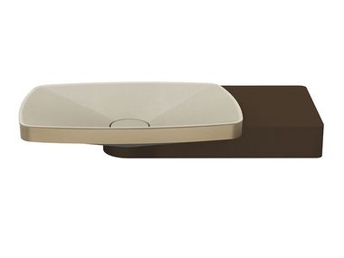Rectangular washbasin with integrated countertop JACQUELINE PF77614 Gessi