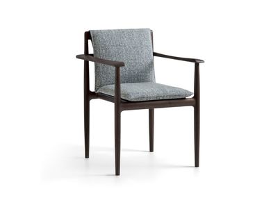 Upholstered wooden chair with armrests KUMIKI Giorgetti
