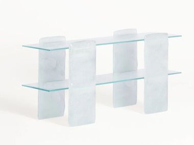 Crystal console table with shelving OPALIA Glas Italia