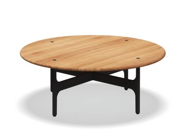 Tavolino da giardino da caffè rotondo con piano in teak GRAND SAIL Gloster