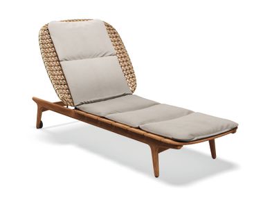 Recliner fabric sun lounger with castors KAY Gloster