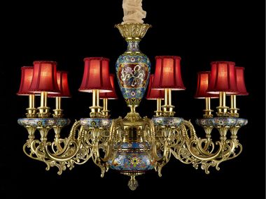Metal chandelier P28087-10 FABRIC Goldsure
