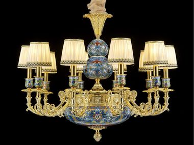 Copper chandelier P28088-10 FABRIC Goldsure