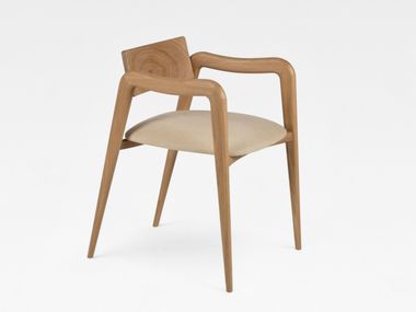 Oak chair with padded seat ANJOS Greenapple