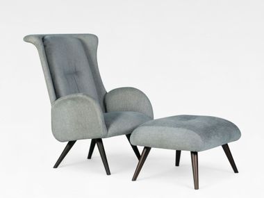 Sillón de tela con respaldo alto BARÃO Greenapple