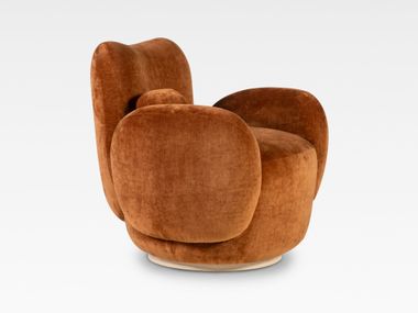 Chenille armchair with armrests CONCHULA Greenapple