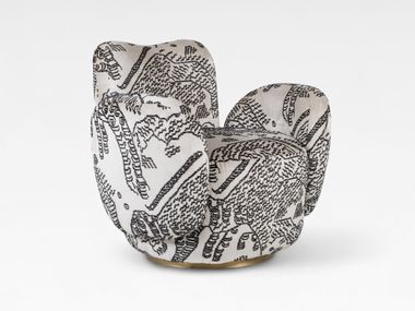 Swivel fabric armchair CONCHULA Greenapple