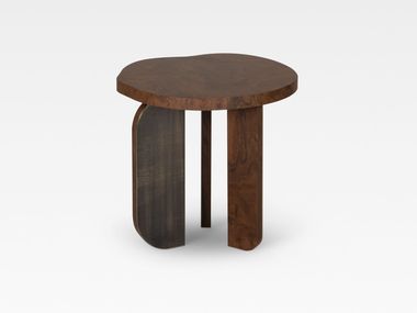 Round walnut coffee table DORNES Greenapple