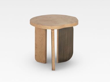 Round oak coffee table DORNES Greenapple