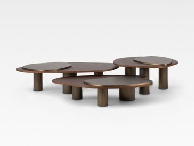 Wood veneer coffee table for living room LANDSCAPE Greenapple