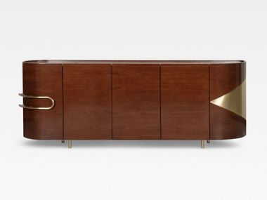 Oak sideboard with granite top OLIVAL Greenapple