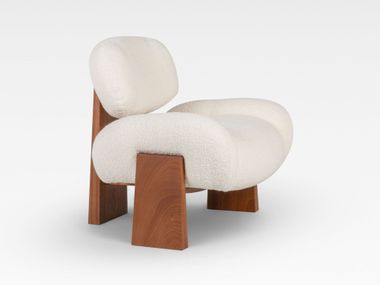 Upholstered armchair in fabric and solid wood SENSE Greenapple