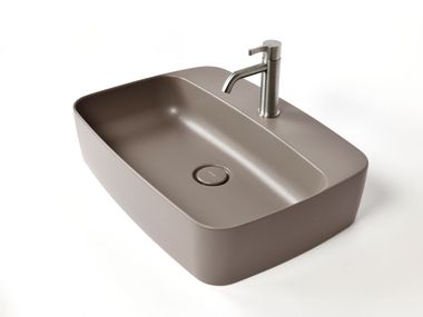 Countertop rectangular ceramic washbasin ESY Gruppo Geromin
