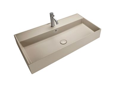Rectangular countertop ceramic washbasin LIRA Gruppo Geromin