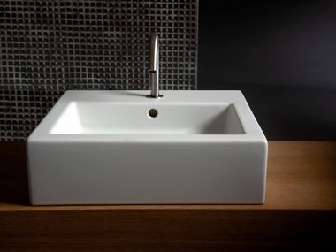 Countertop rectangular ceramic washbasin SIXI Gruppo Geromin