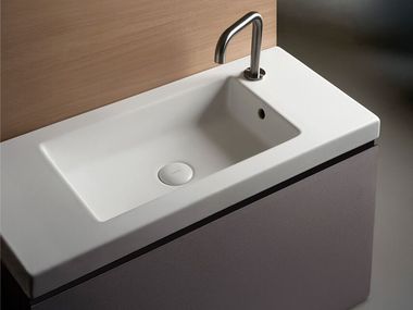 Rectangular countertop ceramic washbasin SLIM Gruppo Geromin