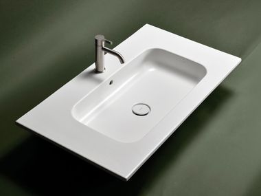 Rectangular countertop ceramic washbasin ZULU Gruppo Geromin