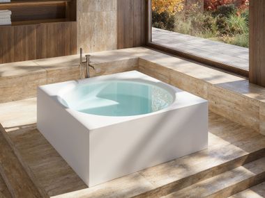 Freestanding square Solid Surface bathtub VENERE Gruppo Treesse