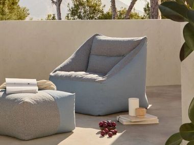 Olefin fiber garden armchair with removable cover NUBE HAPPERS STUDIO