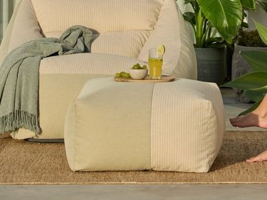 Square fabric garden pouf with removable cover WIND HAPPERS STUDIO