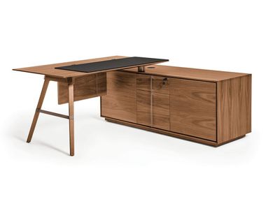 Rectangular wooden office desk with shelves CONNECT HURTADO