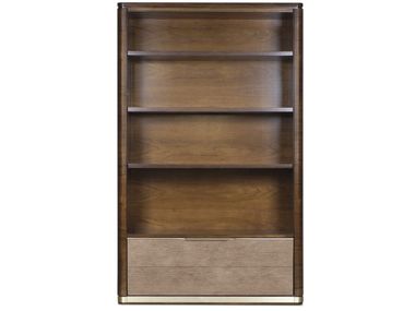 Open wooden and leather bookcase SANTA BARBARA HURTADO