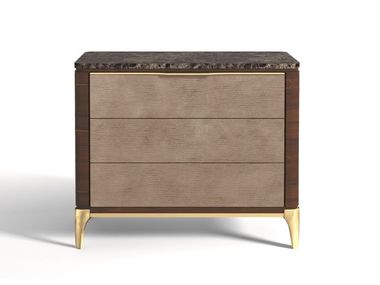 Comodino in marmo e pelle con cassetti SOHO HURTADO