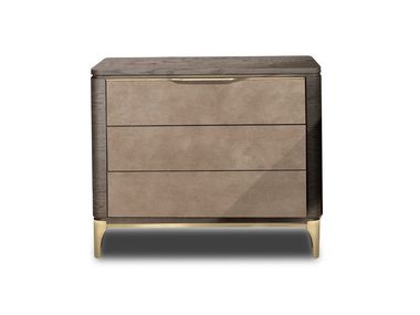 Comodino in legno e pelle con cassetti SOHO HURTADO