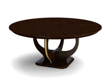 Round wooden table with sculptural base SOHO HURTADO