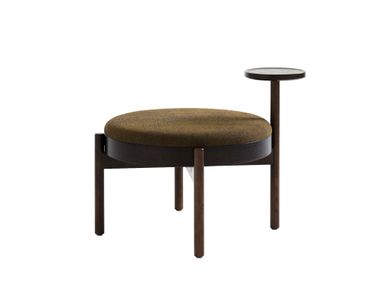 Upholstered Curved solid wood bench HYGGE
