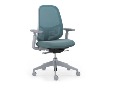 Swivel height-adjustable fabric office chair with castors ALOHA PRO Haworth