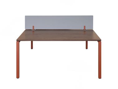 Multiple wooden office workstation with desk screens YOURPLACE CORE Haworth