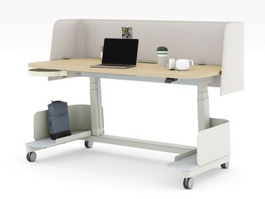 Rectangular height-adjustable office desk with casters YOURPLACE ECHO Haworth