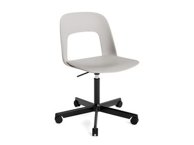 Swivel polypropylene chair with castors with spoke base LAYOUT 141 Hay