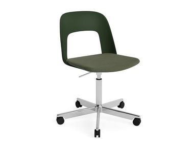 Swivel polypropylene chair with padded seat with castors LAYOUT 143 Hay