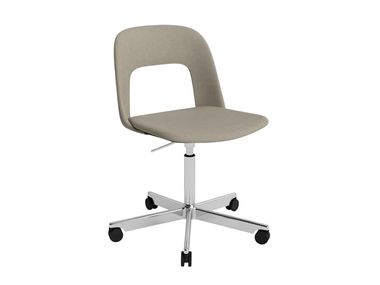 Upholstered swivel polypropylene chair with castors LAYOUT 144 Hay
