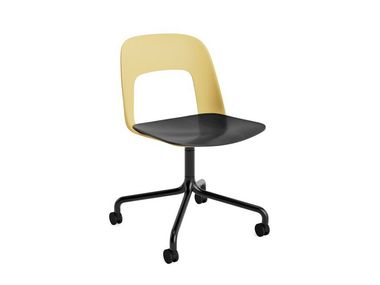 Sedia girevole su trespolo in polipropilene con ruote e sedile in multistrato LAYOUT 162 Hay