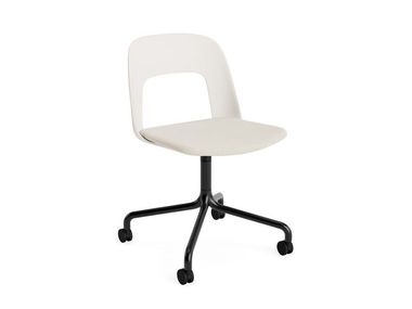 Trestle-based polypropylene chair with castors with padded seat LAYOUT 163 Hay