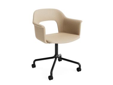 Upholstered polypropylene chair with castors with armrests LAYOUT 264 Hay